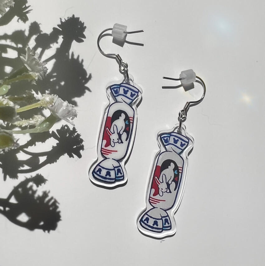 white rabbit earrings white rabbit earrings