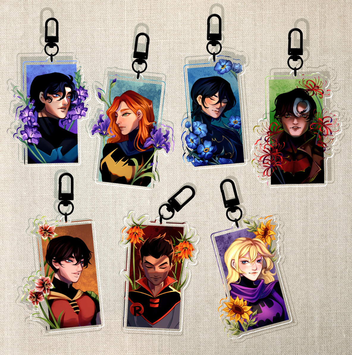 Bat Family - Acrylic Keychains
